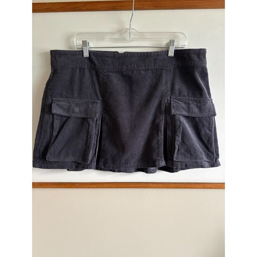 Wild Fable Gray Corduroy Cargo Mini Skirt (XL) — NWT